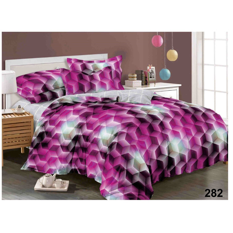 Ebern Designs Valora Pink/Grey Duvet Cover Set Wayfair.co.uk